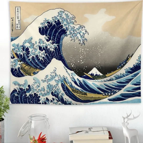 가리개 천 패브릭 포스터 창 고치다 벽 복장 벽 천장 벽 장식, 타입4 200cm * 148cm, 우키요에
