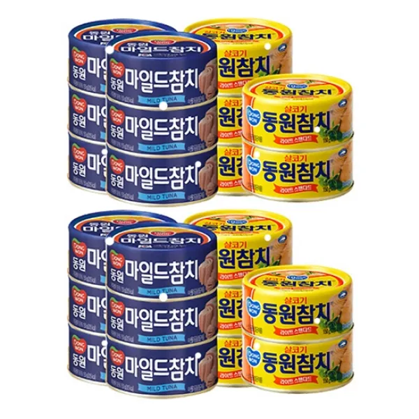동원참치150g 마일드참치 12+살코기참치 10, 1세트