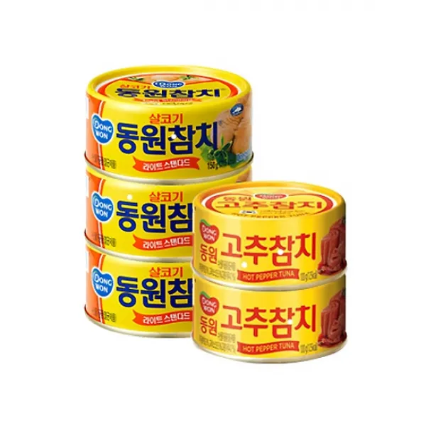 동원참치150g 살코기참치150gx3+고추참치100g x2, 1세트