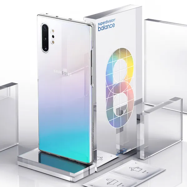 슈퍼디비전 갤럭시 노트10플러스 밸런스 슬림 투명 하드 휴대폰 케이스