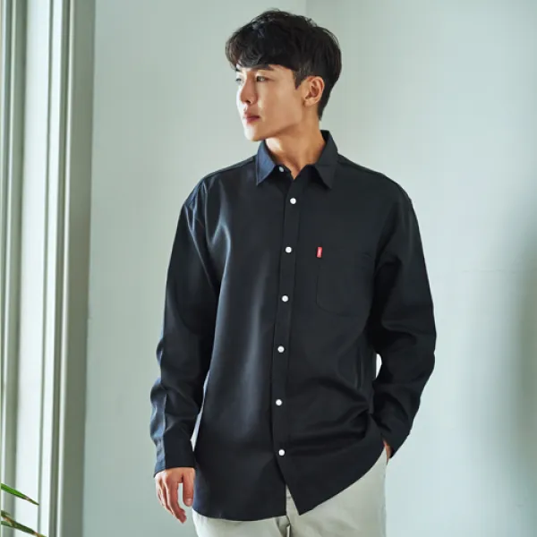 빅사이즈클럽 JIN 리얼무지포켓셔츠 빅사이즈 셔츠 긴팔셔츠