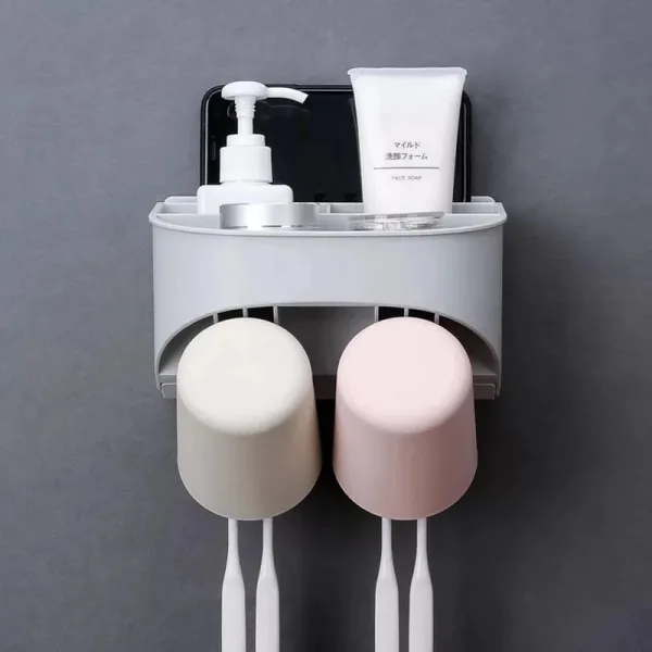 칫솔 꽂이 거치대 칫솔 랙 욕실 벽 솔질 컵 홀더 무료 펀치 벽, 타입1 2 컵 [칫솔 컵 2 개 + 스크루 드라이버 1 개 보내기]