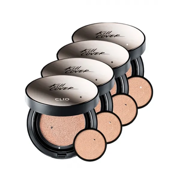 클리오 킬 커버 파운웨어 쿠션 Xp 본품 15g + 리필 15g 세트 4세트 05샌드