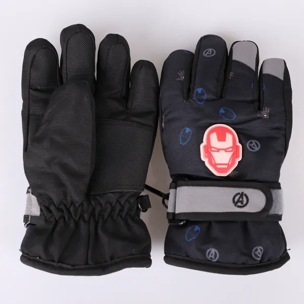 코지24 아이언맨 벨보아 아동 남아 어린이 키즈 겨울 방한 스노우보드 스키 패딩 눈썰매 장갑 패딩장갑